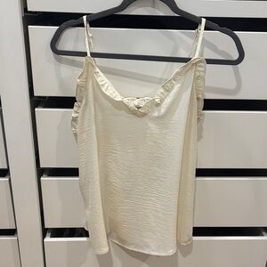 Wishlist Cream Ruffle Camisole Top